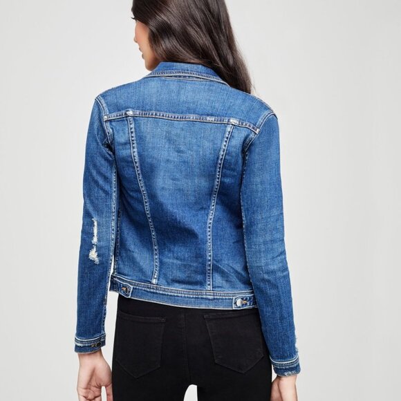 L'Agence Celine denim jacket - distressed - slim fit - size xs - Picture 2 of 9
